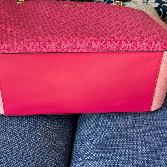 MICHAEL KORS NWOT Jet Set Large Color-Block Logo Shoulder Bag. - Picture 4 of 6